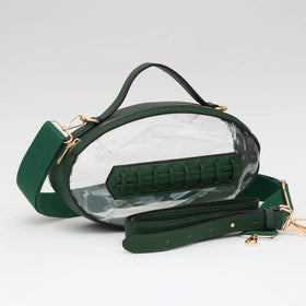 Football Shaped Transparent Crossbody Dapper Game Day Bag