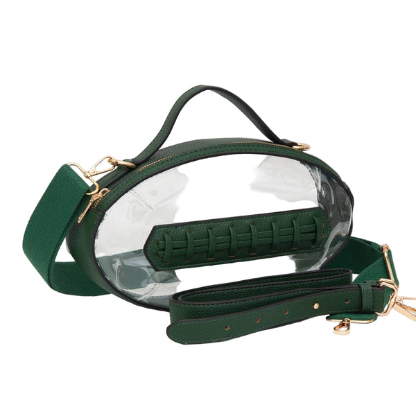 Football Shaped Transparent Crossbody Dapper Game Day Bag
