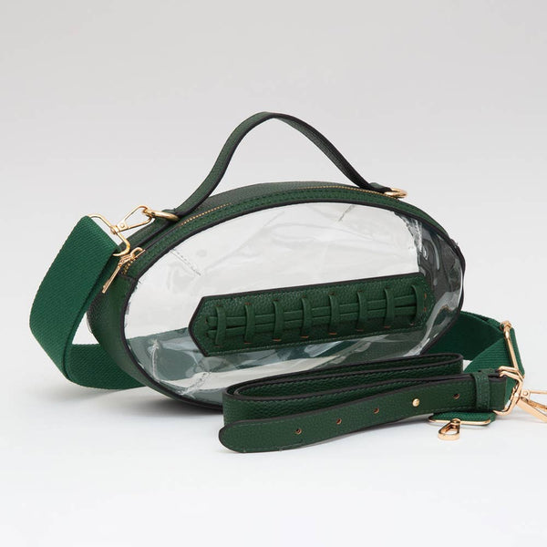 Football Shaped Transparent Crossbody Dapper Game Day Bag