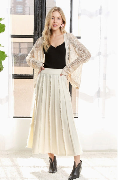 Cream Knit Maxi Skirt