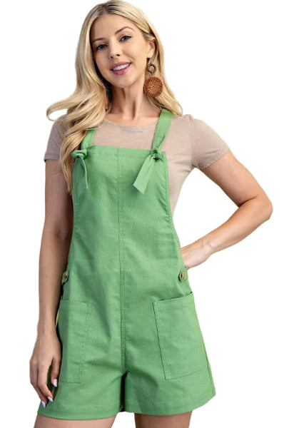 Apple Green Tie Strap Romper