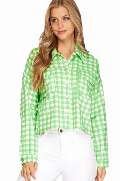 Gingham Twill Woven Jacket