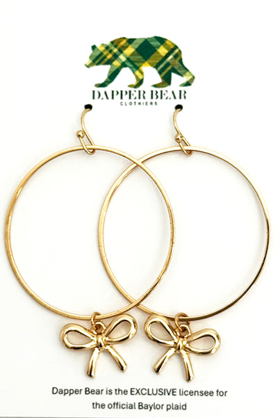Gold Bow Hoop Earrings