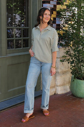 Sylvia Striped Flowing Top