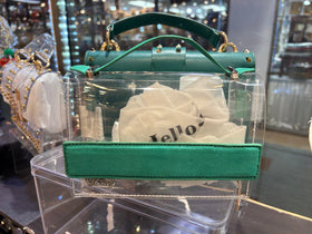 Green Game Day Clear Handbag