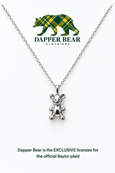 Silver Teddy Bear Necklace