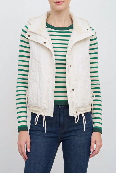 Cream Sleeveless Puffer Vest