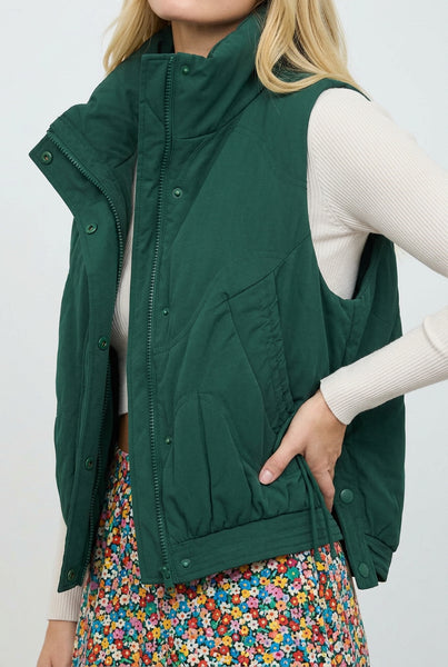 Cream Sleeveless Puffer Vest