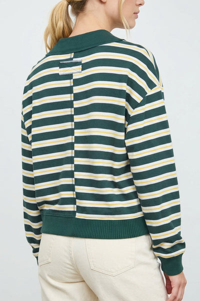 Green, Yellow, Cream Stripe Fall Jersey
