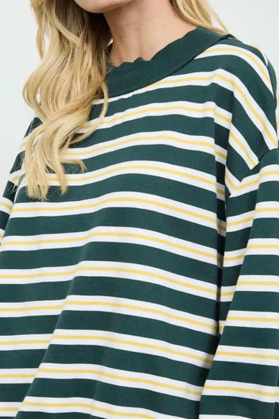 Green, Yellow, Cream Stripe Fall Jersey