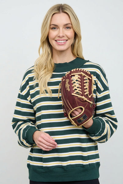 Green, Yellow, Cream Stripe Fall Jersey