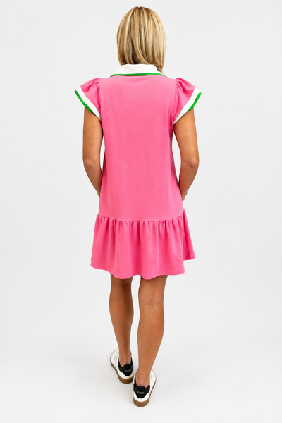 Pink and Green Knit Dress