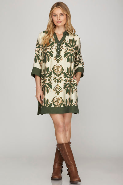 Indy Border Print Day Dress