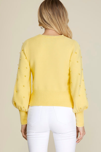 Lucy Puff Sleeve Beaded Sweater