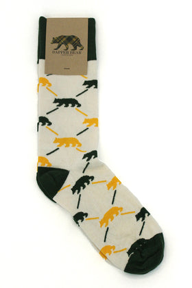 Dapper Bear Cream Socks