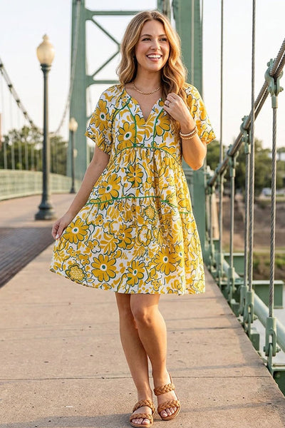 Floral Piped Dress