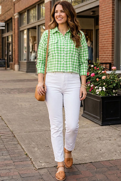 Gingham Twill Woven Jacket