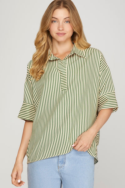 Sylvia Striped Flowing Top