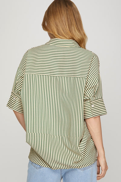 Sylvia Striped Flowing Top