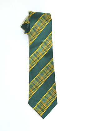 Green Striped Baylor Plaid Tie
