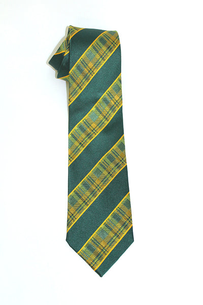 Green Striped Baylor Plaid Tie