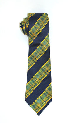 Navy Striped Baylor Plaid Tie