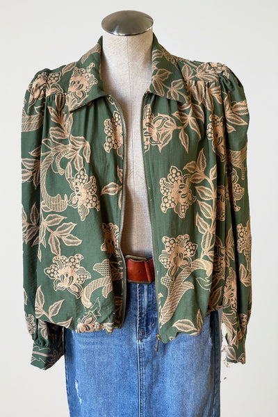 The Ruched Flora Zip-Up
