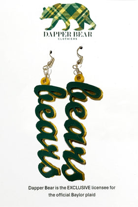 Bear Script Earrings