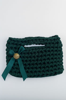 Crocheted Clutch with Baylor Plaid Lining X Gathered Goods