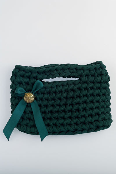 Crocheted Clutch with Baylor Plaid Lining X Gathered Goods