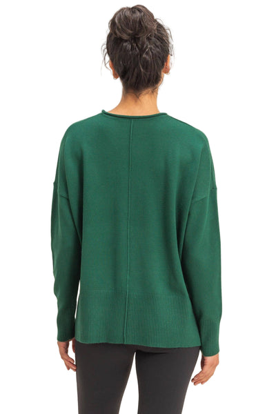 Round Roll Neck Drop Shoulder Sweater