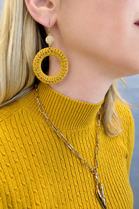 Golden Mustard Hoop Earring