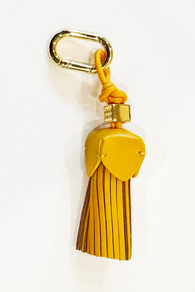 Golden Wave Faux Leather Tassel Bag Charm