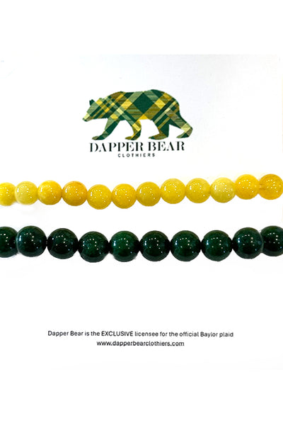 Green and Gold Glass Bead Bracelet Duo