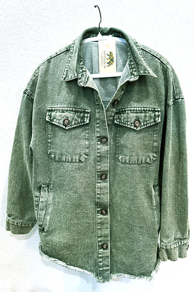 Green Wash Denim Jacket