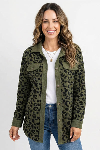 Leopard Pocket Shirt Jacket