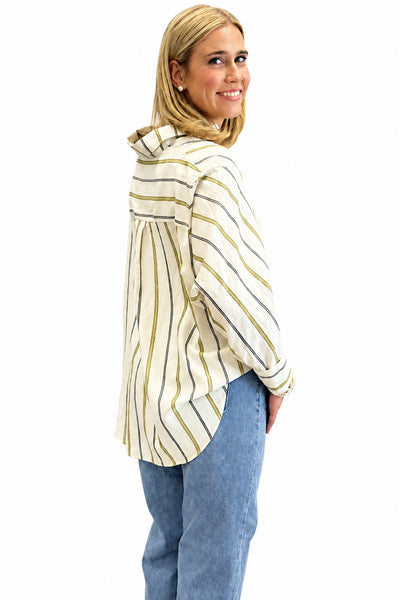 Butter Sage Pinstripe Buttondown Shirt
