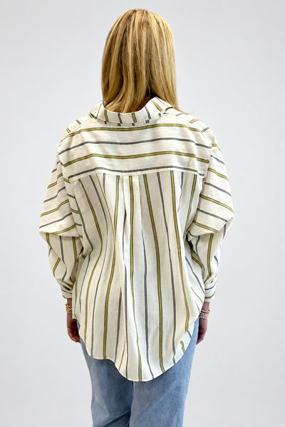Butter Sage Pinstripe Buttondown Shirt