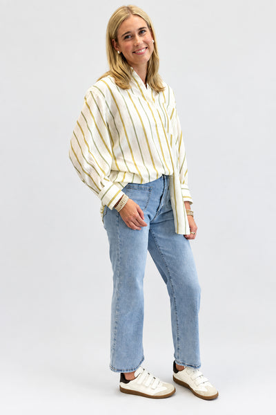 Butter Sage Pinstripe Buttondown Shirt