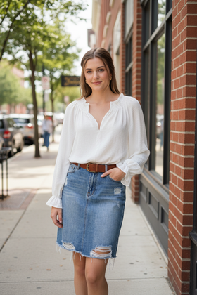 Harper Smocked Popover Top