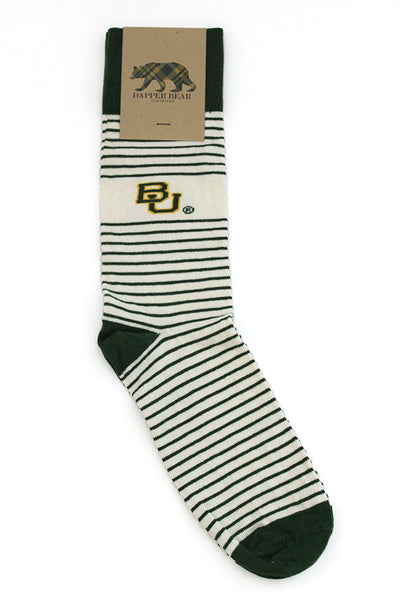 BU Green Pinstripe Socks