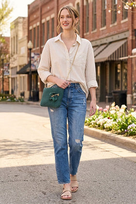 Pinstripe Button Down Shirt