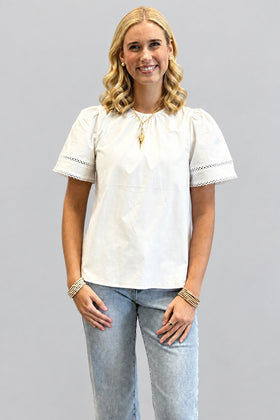 White Cotton Puff Sleeve blouse