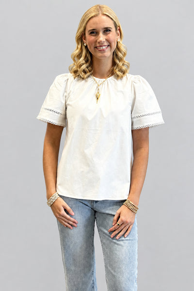 White Cotton Puff Sleeve blouse