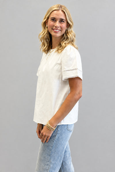 White Cotton Puff Sleeve blouse