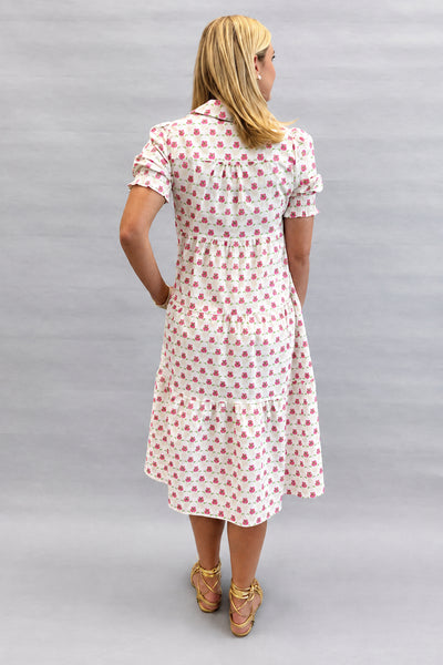 Rose Print Cotton Shirtdress