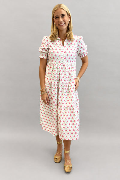 Rose Print Cotton Shirtdress