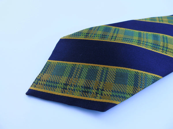 Navy Striped Baylor Plaid Tie