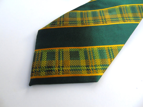 Green Striped Baylor Plaid Tie