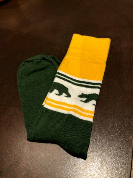 Dapper Bear Sock Collection - Green and Gold Big Bear